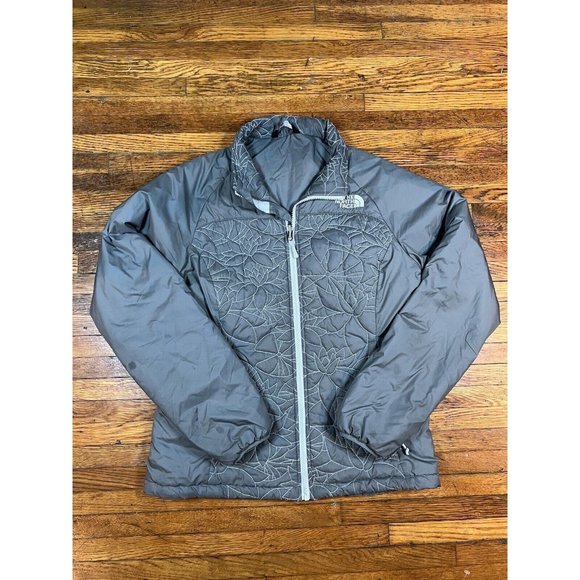 The North Face Gray Full Zip Puffer Lightweight Jacket Packable Women’s Medium - Picture 1 of 5